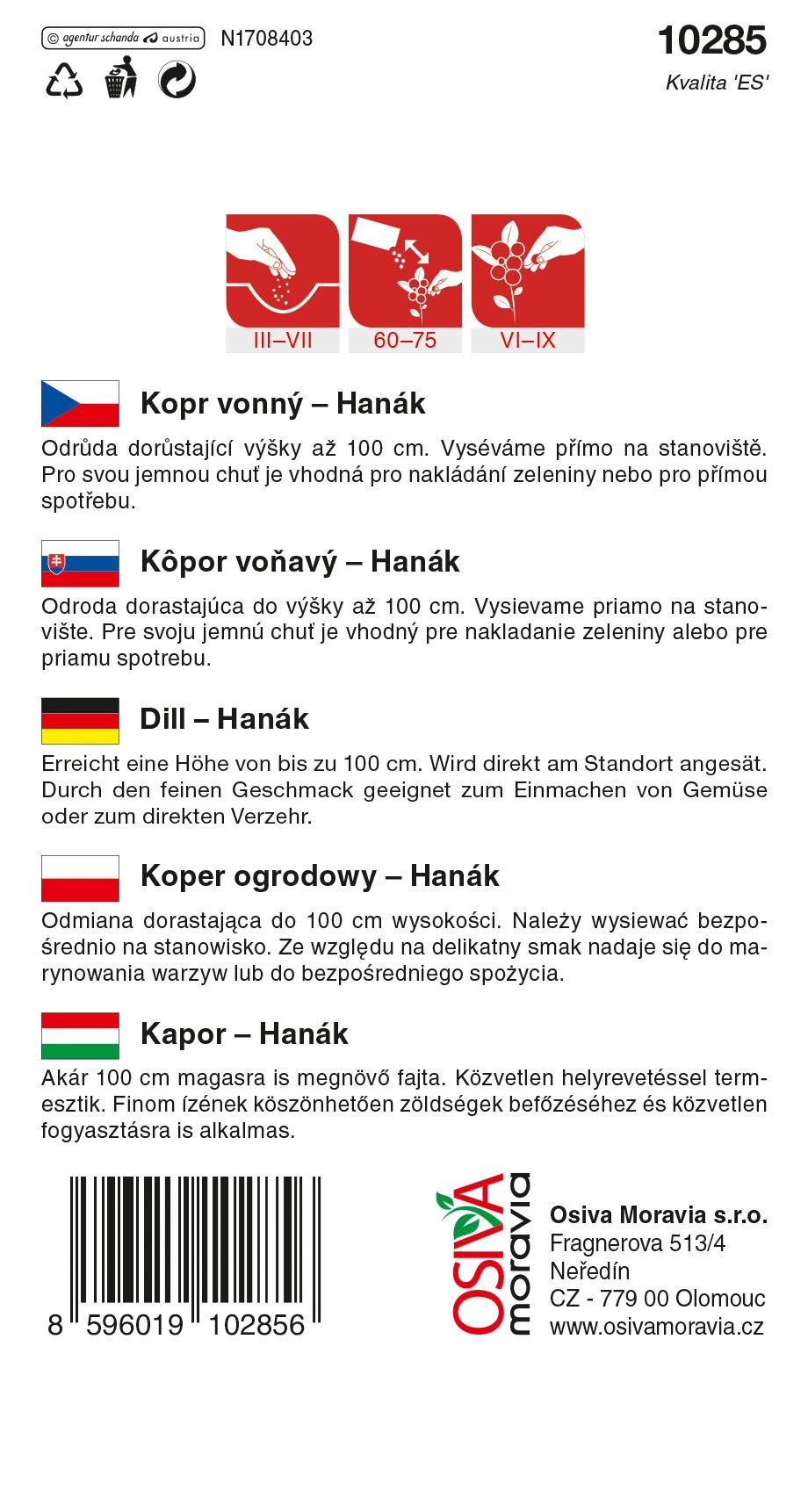 Kopr vonný Hanák