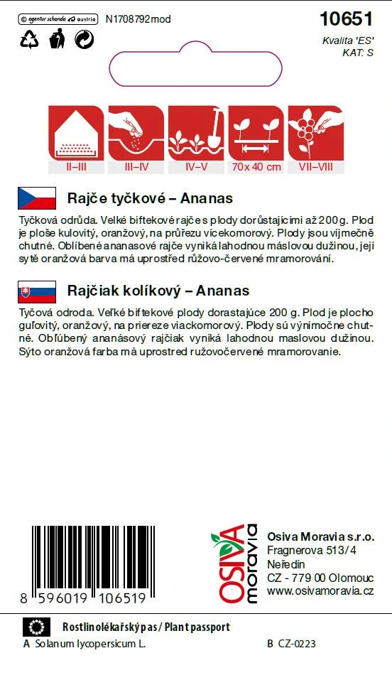 Rajče tyčkové ananas