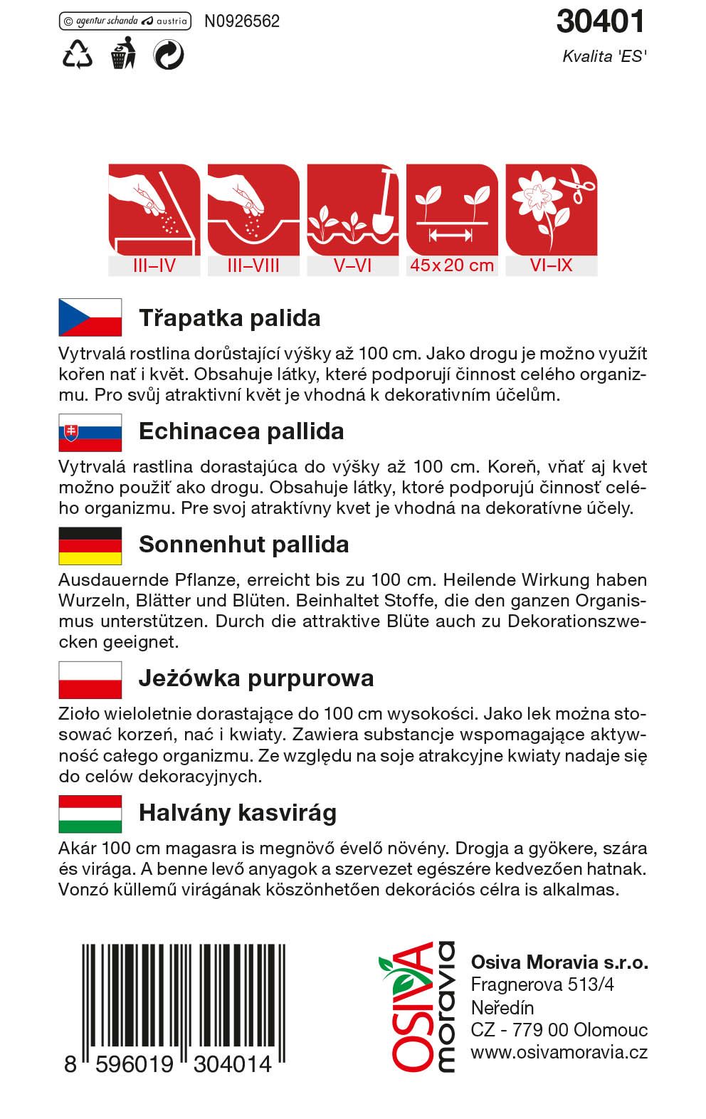 Třapatka Pallida