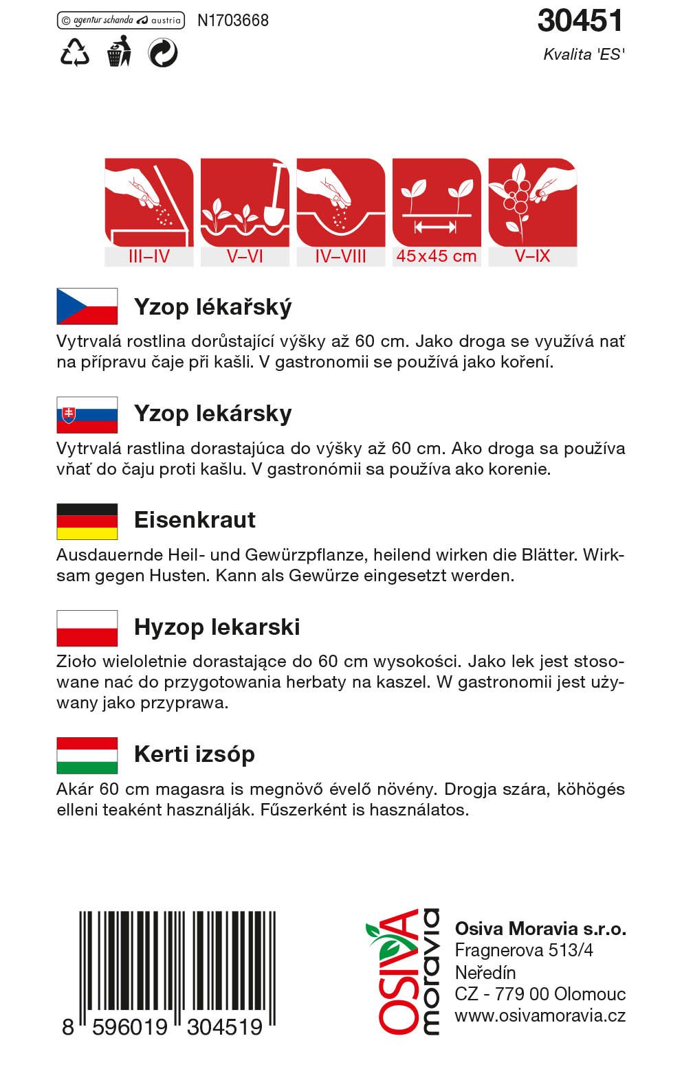 Yzop lékařský, medonosná
