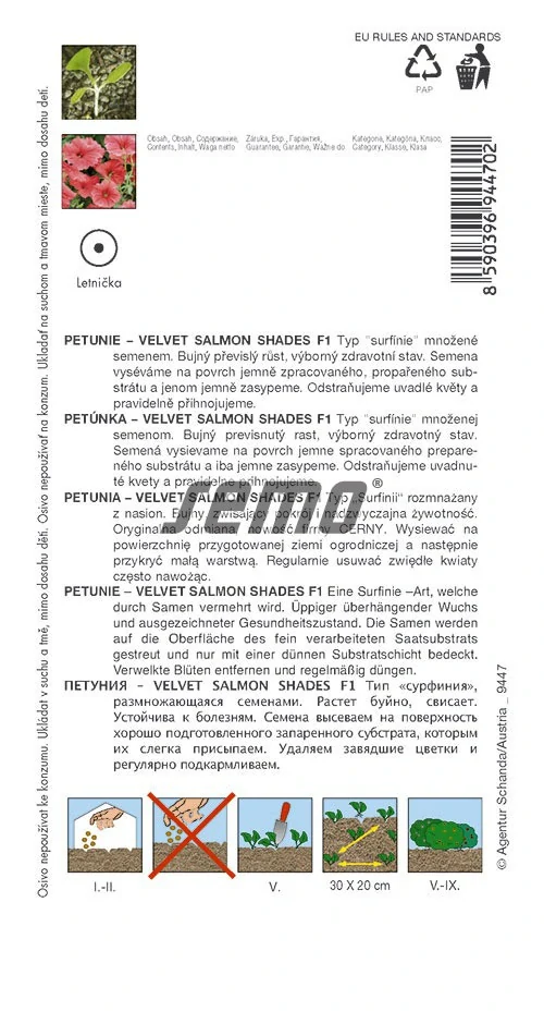 Surfinie převislá Velvet salmon F1