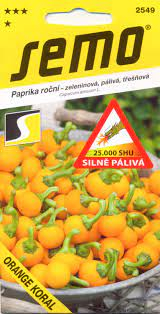 Paprika silně pálivá Orange koral